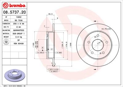 BS7538 BRECO Тормозной диск