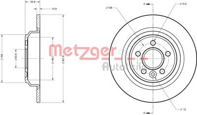 6110053 METZGER Тормозной диск