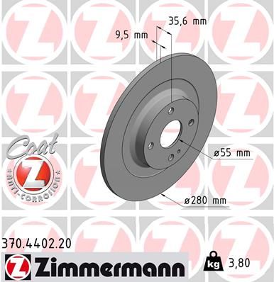 370440220 ZIMMERMANN Тормозной диск