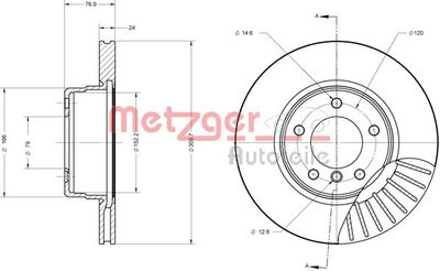 6110260 METZGER Тормозной диск