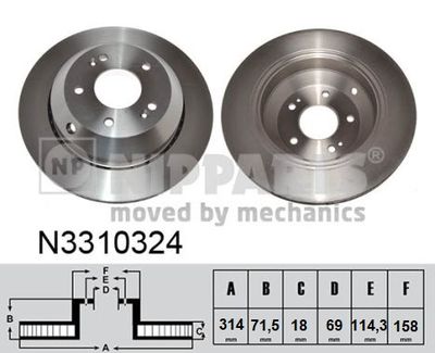 N3310324 NIPPARTS Тормозной диск