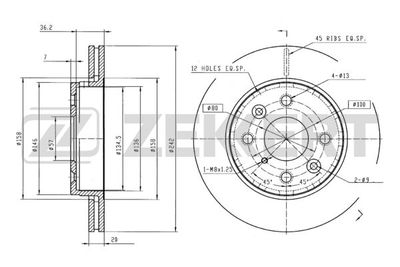 BS5190 ZEKKERT Тормозной диск