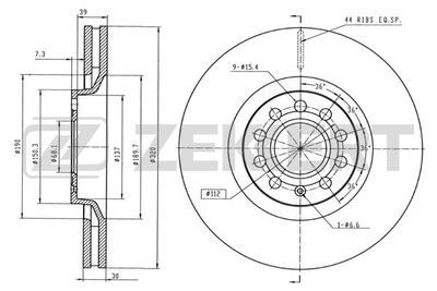 BS5245 ZEKKERT Тормозной диск