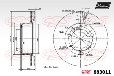 883011 MAXTECH Тормозной диск