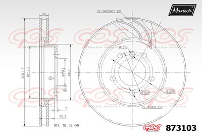 873103 MAXTECH Тормозной диск