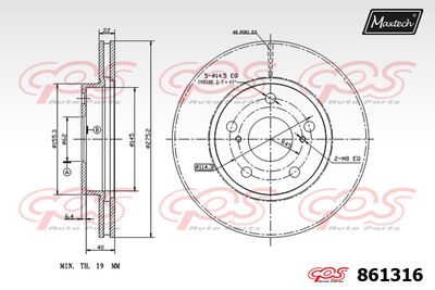 861316 MAXTECH Тормозной диск