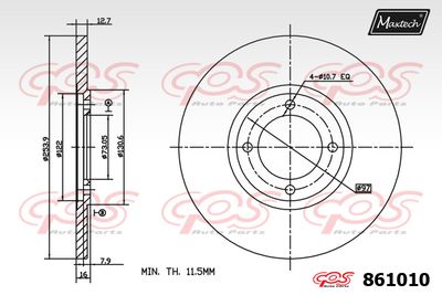 861010 MAXTECH Тормозной диск