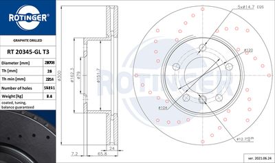 RT20345GLT3 ROTINGER Тормозной диск