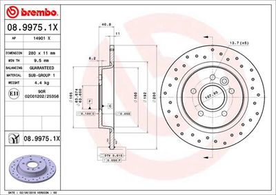 0899751X BREMBO Тормозной диск