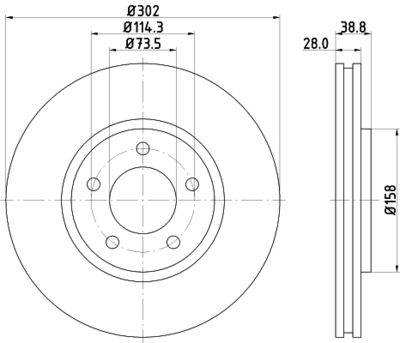 MDC1554 MINTEX Тормозной диск