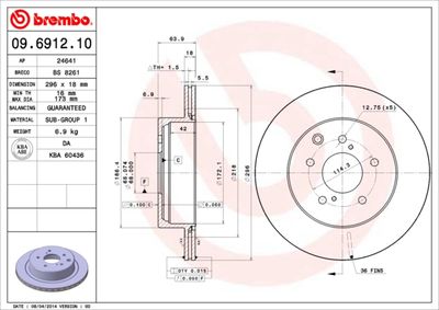 09691210 BREMBO Тормозной диск