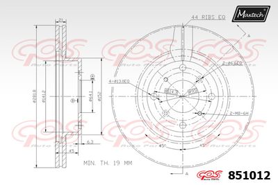 851012 MAXTECH Тормозной диск