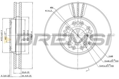 CD7134V BREMSI Тормозной диск