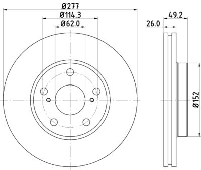 8DD355119661 HELLA PAGID Тормозной диск