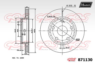 871130 MAXTECH Тормозной диск