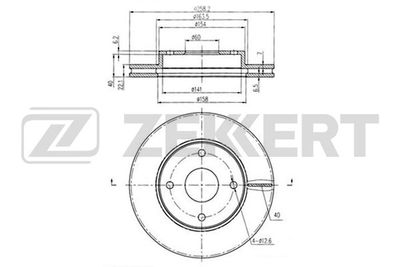 BS6207 ZEKKERT Тормозной диск