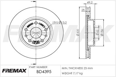 BD4395 FREMAX Тормозной диск