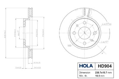 HD904 HOLA Тормозной диск