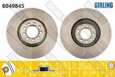 6049845 GIRLING Тормозной диск