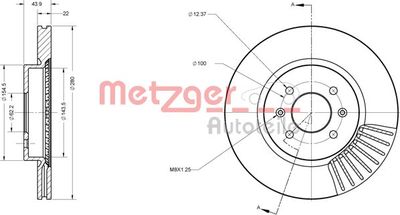 6110679 METZGER Тормозной диск