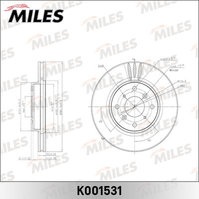 K001531 MILES Тормозной диск