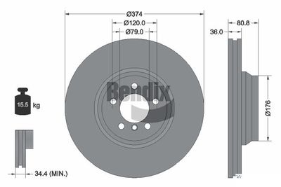 BDS2228 BENDIX Braking Тормозной диск