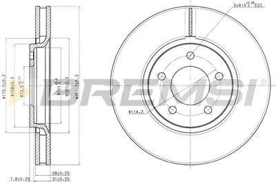 CD7372V BREMSI Тормозной диск