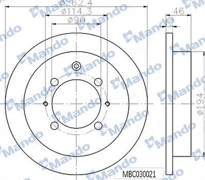 MBC030021 MANDO Тормозной диск