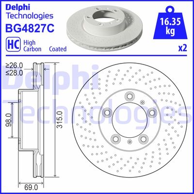 BG4827C DELPHI Тормозной диск