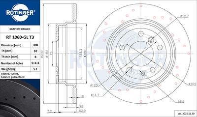 RT1060GLT3 ROTINGER Тормозной диск