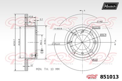 851013 MAXTECH Тормозной диск