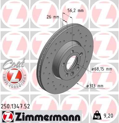 250134752 ZIMMERMANN Тормозной диск