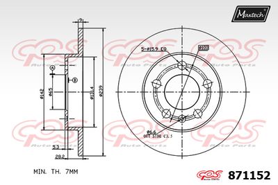 871152 MAXTECH Тормозной диск