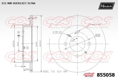 855058 MAXTECH Тормозной диск