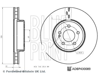 ADBP430089 BLUE PRINT Тормозной диск