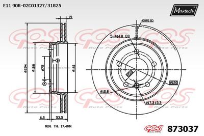 873037 MAXTECH Тормозной диск