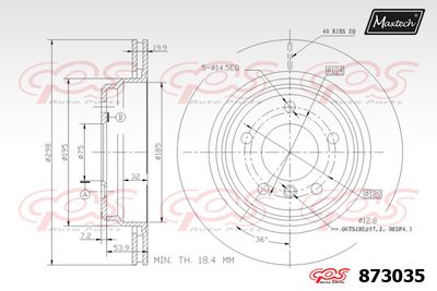 873035 MAXTECH Тормозной диск