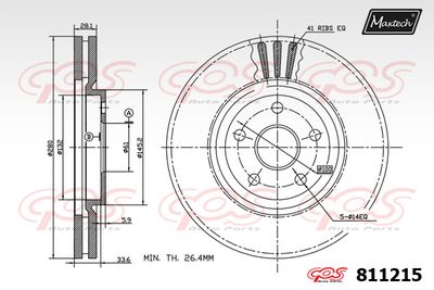 811215 MAXTECH Тормозной диск