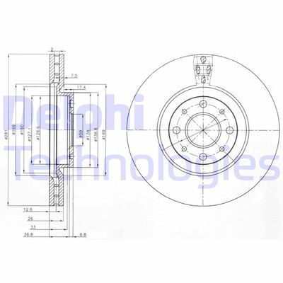 BG3699 DELPHI Тормозной диск