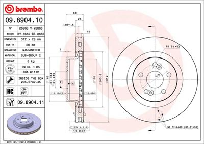 09890410 BREMBO Тормозной диск