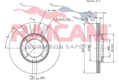 RD00325 RAICAM Тормозной диск