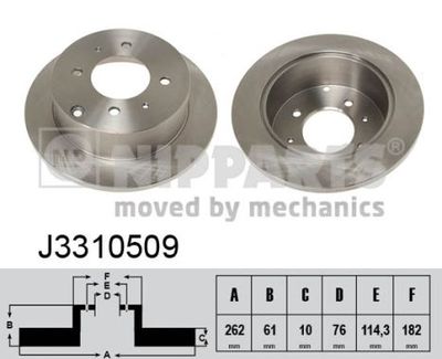 J3310509 NIPPARTS Тормозной диск