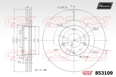 853109 MAXTECH Тормозной диск