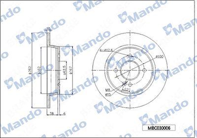 MBC030006 MANDO Тормозной диск