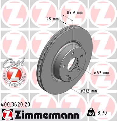 400362020 ZIMMERMANN Тормозной диск