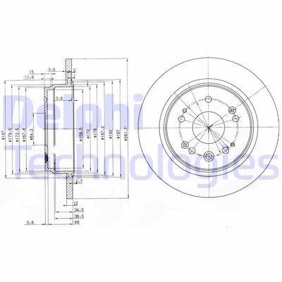 BG3797 DELPHI Тормозной диск