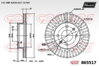 865517 MAXTECH Тормозной диск