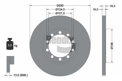 BDS1408 BENDIX Braking Тормозной диск