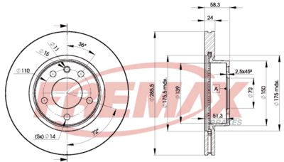 BD9054 FREMAX Тормозной диск