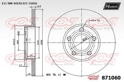 871060 MAXTECH Тормозной диск